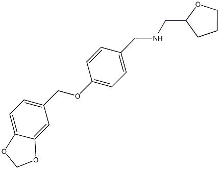 N-[4-(1,3-benzodioxol-5-ylmethoxy)benzyl]-N-(tetrahydro-2-furanylmethyl)amine 结构式