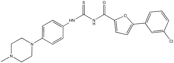 N-[5-(3-chlorophenyl)-2-furoyl]-N'-[4-(4-methyl-1-piperazinyl)phenyl]thiourea 结构式