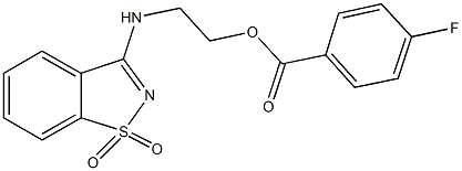 2-[(1,1-dioxido-1,2-benzisothiazol-3-yl)amino]ethyl 4-fluorobenzoate 结构式