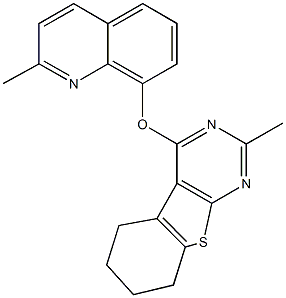 2-methyl-8-quinolinyl 2-methyl-5,6,7,8-tetrahydro[1]benzothieno[2,3-d]pyrimidin-4-yl ether 结构式