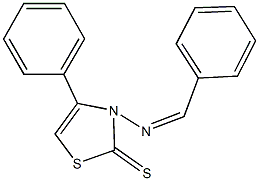 3-(benzylideneamino)-4-phenyl-1,3-thiazole-2(3H)-thione 结构式