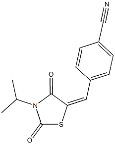 4-[(3-isopropyl-2,4-dioxo-1,3-thiazolidin-5-ylidene)methyl]benzonitrile 结构式