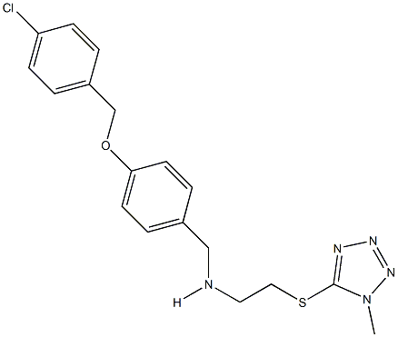 N-{4-[(4-chlorobenzyl)oxy]benzyl}-N-{2-[(1-methyl-1H-tetraazol-5-yl)sulfanyl]ethyl}amine 结构式