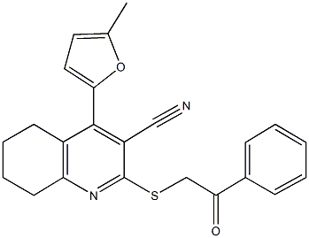 4-(5-methyl-2-furyl)-2-[(2-oxo-2-phenylethyl)sulfanyl]-5,6,7,8-tetrahydro-3-quinolinecarbonitrile 结构式