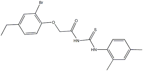 N-[(2-bromo-4-ethylphenoxy)acetyl]-N'-(2,4-dimethylphenyl)thiourea 结构式