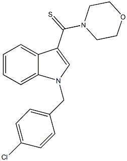 1-(4-chlorobenzyl)-3-(4-morpholinylcarbothioyl)-1H-indole 结构式