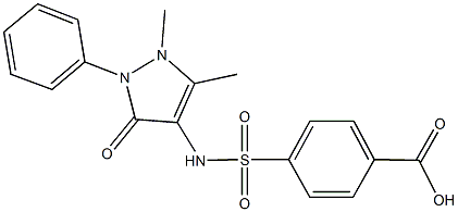 4-{[(1,5-dimethyl-3-oxo-2-phenyl-2,3-dihydro-1H-pyrazol-4-yl)amino]sulfonyl}benzoic acid 结构式