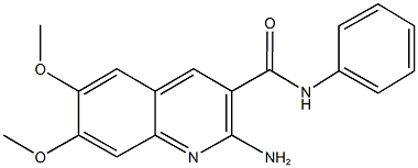 2-amino-6,7-dimethoxy-N-phenylquinoline-3-carboxamide 结构式