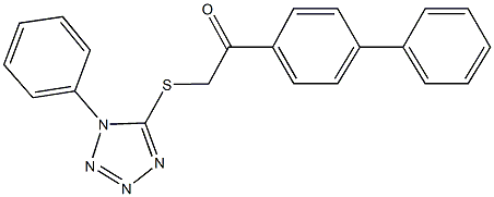 1-[1,1'-biphenyl]-4-yl-2-[(1-phenyl-1H-tetraazol-5-yl)sulfanyl]ethanone 结构式