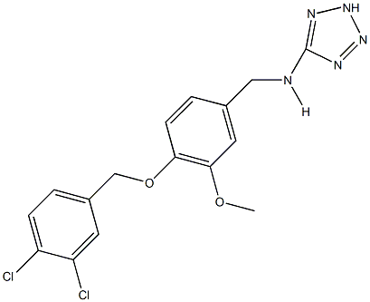 N-{4-[(3,4-dichlorobenzyl)oxy]-3-methoxybenzyl}-N-(2H-tetraazol-5-yl)amine 结构式