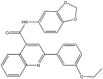 N-(1,3-benzodioxol-5-yl)-2-(3-ethoxyphenyl)-4-quinolinecarboxamide 结构式