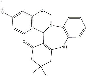 11-(2,4-dimethoxyphenyl)-3,3-dimethyl-2,3,4,5,10,11-hexahydro-1H-dibenzo[b,e][1,4]diazepin-1-one 结构式