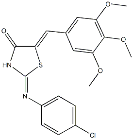 2-[(4-chlorophenyl)imino]-5-(3,4,5-trimethoxybenzylidene)-1,3-thiazolidin-4-one 结构式