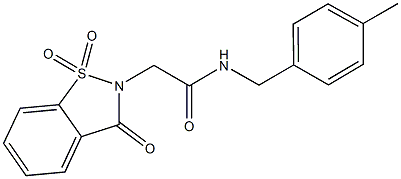 2-(1,1-dioxido-3-oxo-1,2-benzisothiazol-2(3H)-yl)-N-(4-methylbenzyl)acetamide 结构式