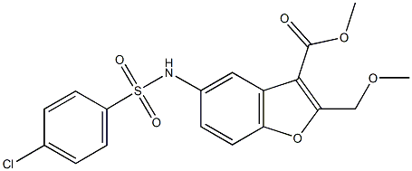methyl 5-{[(4-chlorophenyl)sulfonyl]amino}-2-(methoxymethyl)-1-benzofuran-3-carboxylate 结构式