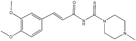 3-(3,4-dimethoxyphenyl)-N-[(4-methyl-1-piperazinyl)carbothioyl]acrylamide 结构式