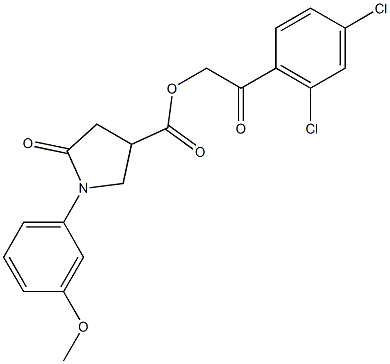 2-(2,4-dichlorophenyl)-2-oxoethyl 1-(3-methoxyphenyl)-5-oxo-3-pyrrolidinecarboxylate 结构式