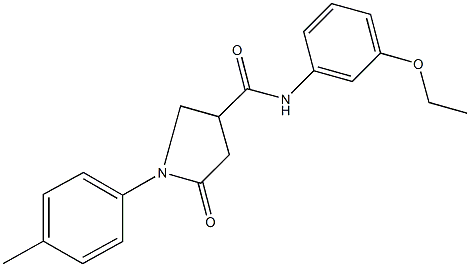 N-(3-ethoxyphenyl)-1-(4-methylphenyl)-5-oxo-3-pyrrolidinecarboxamide 结构式