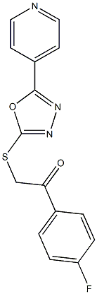 1-(4-fluorophenyl)-2-{[5-(4-pyridinyl)-1,3,4-oxadiazol-2-yl]sulfanyl}ethanone 结构式