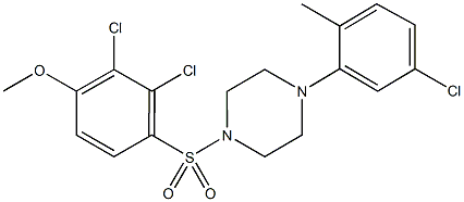 2,3-dichloro-4-{[4-(5-chloro-2-methylphenyl)-1-piperazinyl]sulfonyl}phenyl methyl ether 结构式