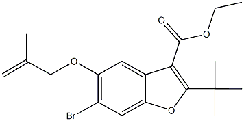 ethyl 6-bromo-2-tert-butyl-5-[(2-methyl-2-propenyl)oxy]-1-benzofuran-3-carboxylate 结构式