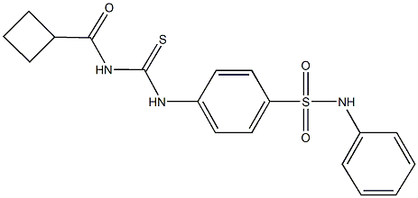 4-({[(cyclobutylcarbonyl)amino]carbothioyl}amino)-N-phenylbenzenesulfonamide 结构式