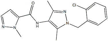 N-[1-(2-chlorobenzyl)-3,5-dimethyl-1H-pyrazol-4-yl]-1-methyl-1H-pyrazole-5-carboxamide 结构式