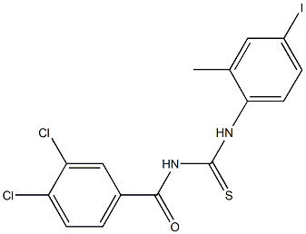 N-(3,4-dichlorobenzoyl)-N'-(4-iodo-2-methylphenyl)thiourea 结构式