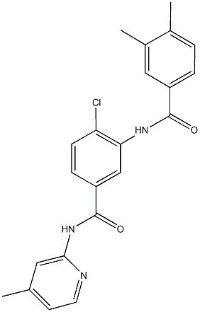 4-chloro-3-[(3,4-dimethylbenzoyl)amino]-N-(4-methyl-2-pyridinyl)benzamide 结构式