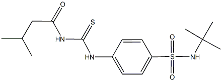 N-(tert-butyl)-4-({[(3-methylbutanoyl)amino]carbothioyl}amino)benzenesulfonamide 结构式