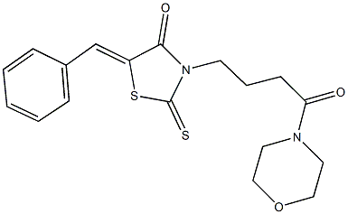 5-benzylidene-3-[4-(4-morpholinyl)-4-oxobutyl]-2-thioxo-1,3-thiazolidin-4-one 结构式