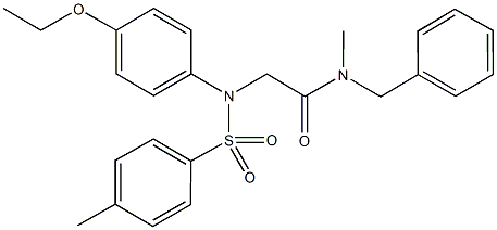N-benzyl-2-{4-ethoxy[(4-methylphenyl)sulfonyl]anilino}-N-methylacetamide 结构式
