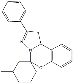 1-methyl-2'-phenyl-1',10'b-dihydrospiro(cyclohexane-3,5'-pyrazolo[1,5-c][1,3]benzoxazine) 结构式