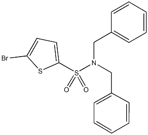 N,N-dibenzyl-5-bromo-2-thiophenesulfonamide 结构式