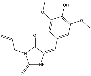 3-allyl-5-(4-hydroxy-3,5-dimethoxybenzylidene)-2,4-imidazolidinedione 结构式