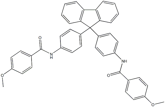 4-methoxy-N-[4-(9-{4-[(4-methoxybenzoyl)amino]phenyl}-9H-fluoren-9-yl)phenyl]benzamide 结构式