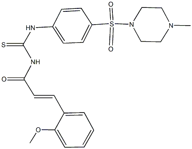 N-[3-(2-methoxyphenyl)acryloyl]-N'-{4-[(4-methyl-1-piperazinyl)sulfonyl]phenyl}thiourea 结构式