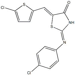 2-[(4-chlorophenyl)imino]-5-[(5-chloro-2-thienyl)methylene]-1,3-thiazolidin-4-one 结构式