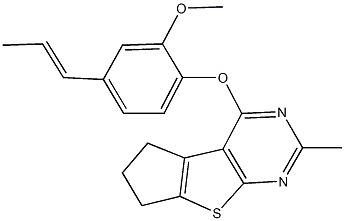 4-[2-methoxy-4-(1-propenyl)phenoxy]-2-methyl-6,7-dihydro-5H-cyclopenta[4,5]thieno[2,3-d]pyrimidine 结构式