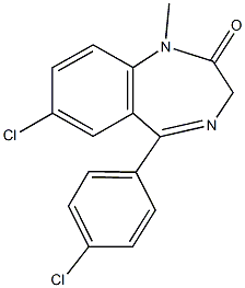 7-chloro-5-(4-chlorophenyl)-1-methyl-1,3-dihydro-2H-1,4-benzodiazepin-2-one 结构式