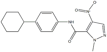 N-(4-cyclohexylphenyl)-4-nitro-1-methyl-1H-pyrazole-5-carboxamide 结构式