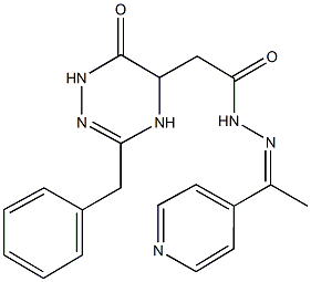 2-(3-benzyl-6-oxo-1,4,5,6-tetrahydro-1,2,4-triazin-5-yl)-N'-[1-(4-pyridinyl)ethylidene]acetohydrazide 结构式