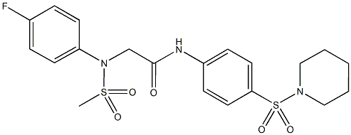 2-[4-fluoro(methylsulfonyl)anilino]-N-[4-(1-piperidinylsulfonyl)phenyl]acetamide 结构式