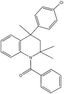 1-benzoyl-4-(4-chlorophenyl)-2,2,4-trimethyl-1,2,3,4-tetrahydroquinoline 结构式