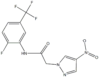 N-[2-fluoro-5-(trifluoromethyl)phenyl]-2-{4-nitro-1H-pyrazol-1-yl}acetamide 结构式