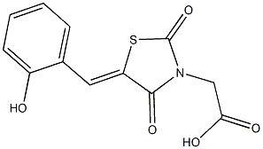 [5-(2-hydroxybenzylidene)-2,4-dioxo-1,3-thiazolidin-3-yl]acetic acid 结构式