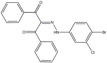 1,3-diphenylpropane-1,2,3-trione 2-[(4-bromo-3-chlorophenyl)hydrazone] 结构式