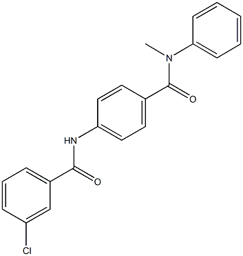 3-chloro-N-{4-[(methylanilino)carbonyl]phenyl}benzamide 结构式