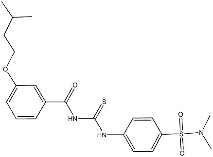 4-[({[3-(isopentyloxy)benzoyl]amino}carbothioyl)amino]-N,N-dimethylbenzenesulfonamide 结构式