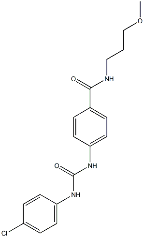 4-{[(4-chloroanilino)carbonyl]amino}-N-(3-methoxypropyl)benzamide 结构式